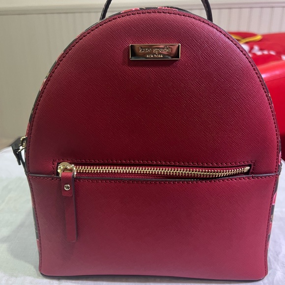 NWOT Kate Spade Laurel Way Hazy Rose Sammi Small Leather Backpack - Picture 2 of 7